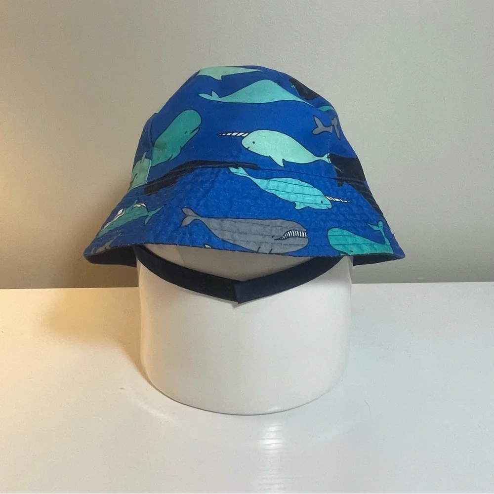 Cat & Jack Blue Whales Baby Sun Hat w/Chin Strap Size 12-18 … - Picture 6 of 7